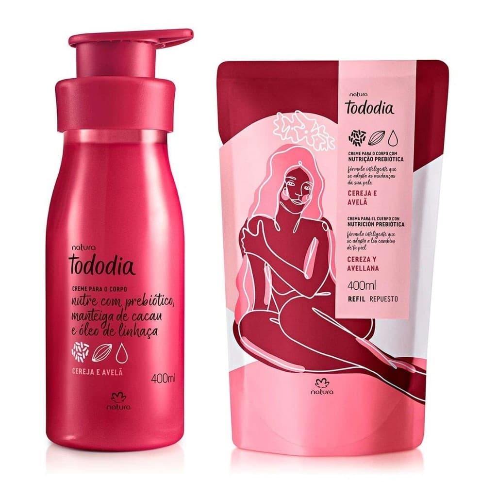 Kit Hidratante Tododia Cereja e Avelã + Refil Hidratante - Natura