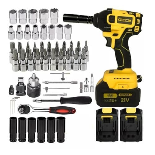 Kit Parafusadeira Furadeira e Chave De Impacto + Jogo Soquete com 46pç Kit completo de ferramentas