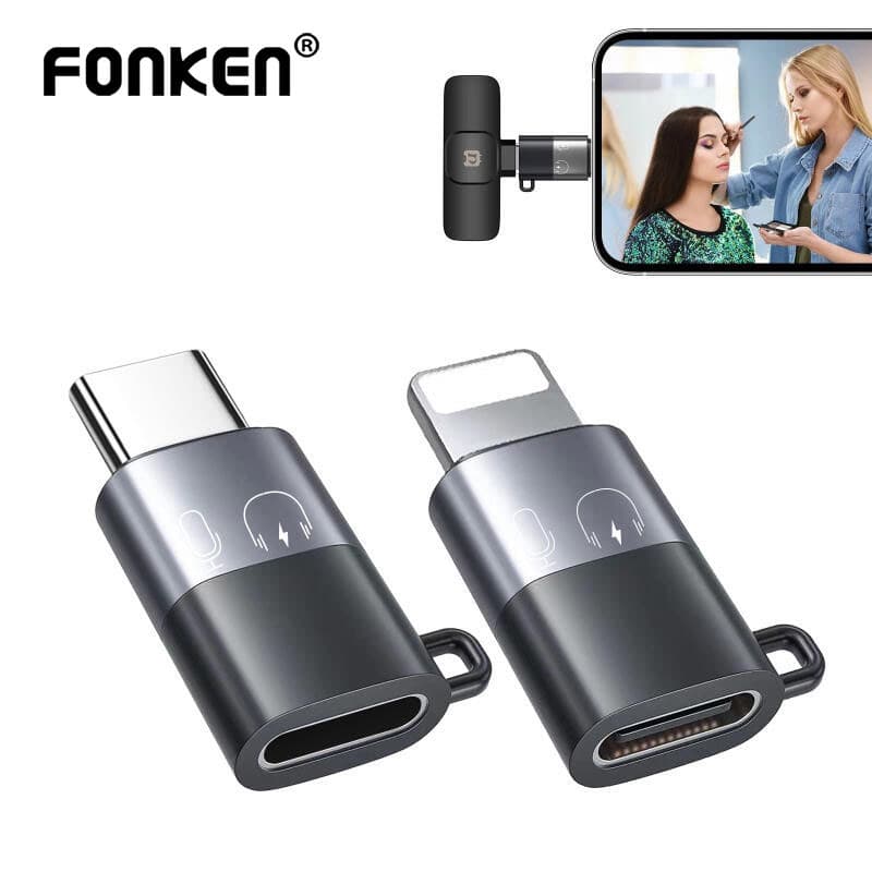 Adaptador De Transferência De Dados Do Conversor De Carga Rápida Fonken Tipo C/iOS OTG Para Monitor Microfone De Fone De Ouvido Digital Lavalier