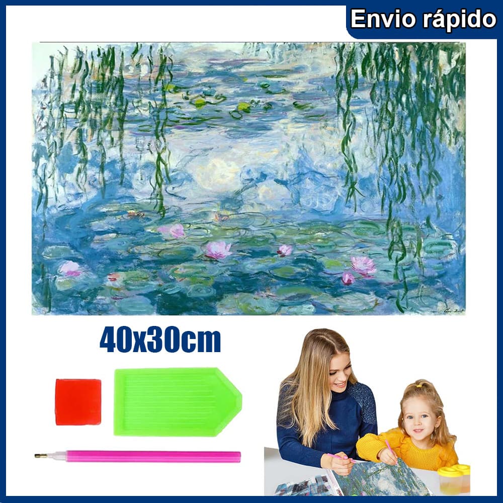 40x30cm Flor de Lótus Pintura Diamante 5D Pintura de Diamante Kits De Pintura Diamante Para Adultos Quadrado