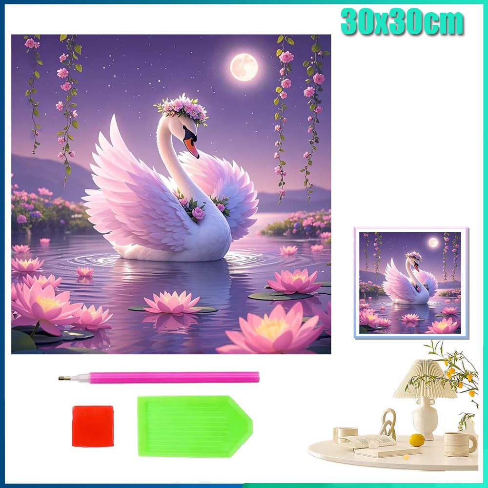 Quadrado Pintura Diamante 5D Pintura de Diamante Pintura DIY 5D Diamante 30x30cm cisne