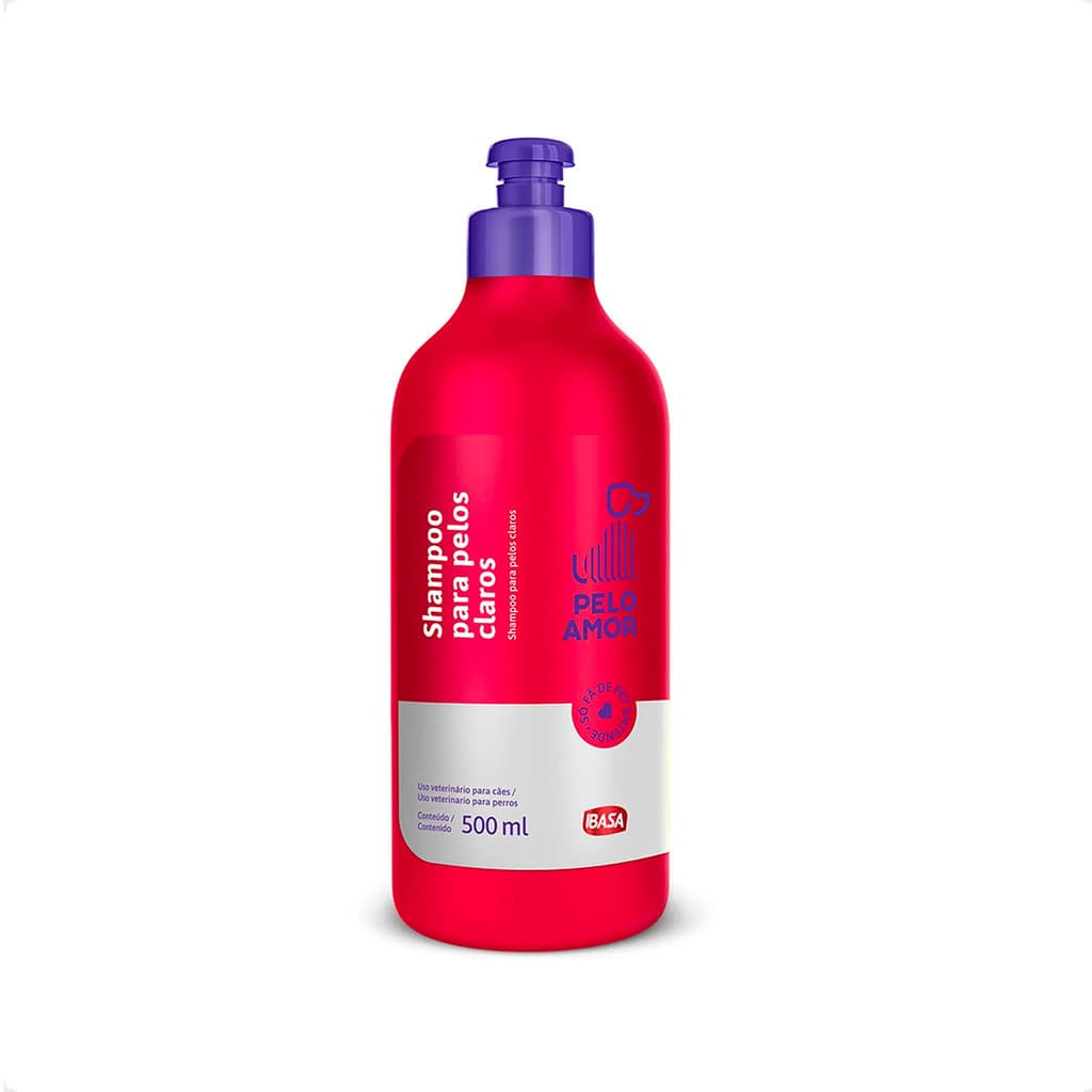 Shampoo Ibasa Pelo Amor pelos Claros para Cães e Gatos - 500ml