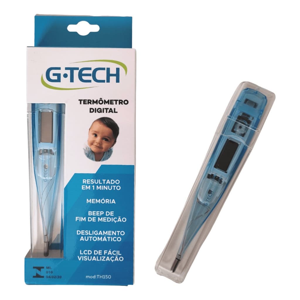 Termômetro Clínico Digital Febre G-tech Th150 Azul