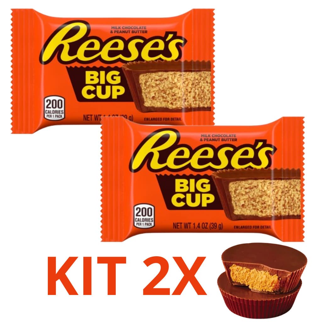 Kit 2 Reeses BIG CUP Chocolate ao Leite com Manteiga de Amendoim Importado dos EUA Reese's 39g