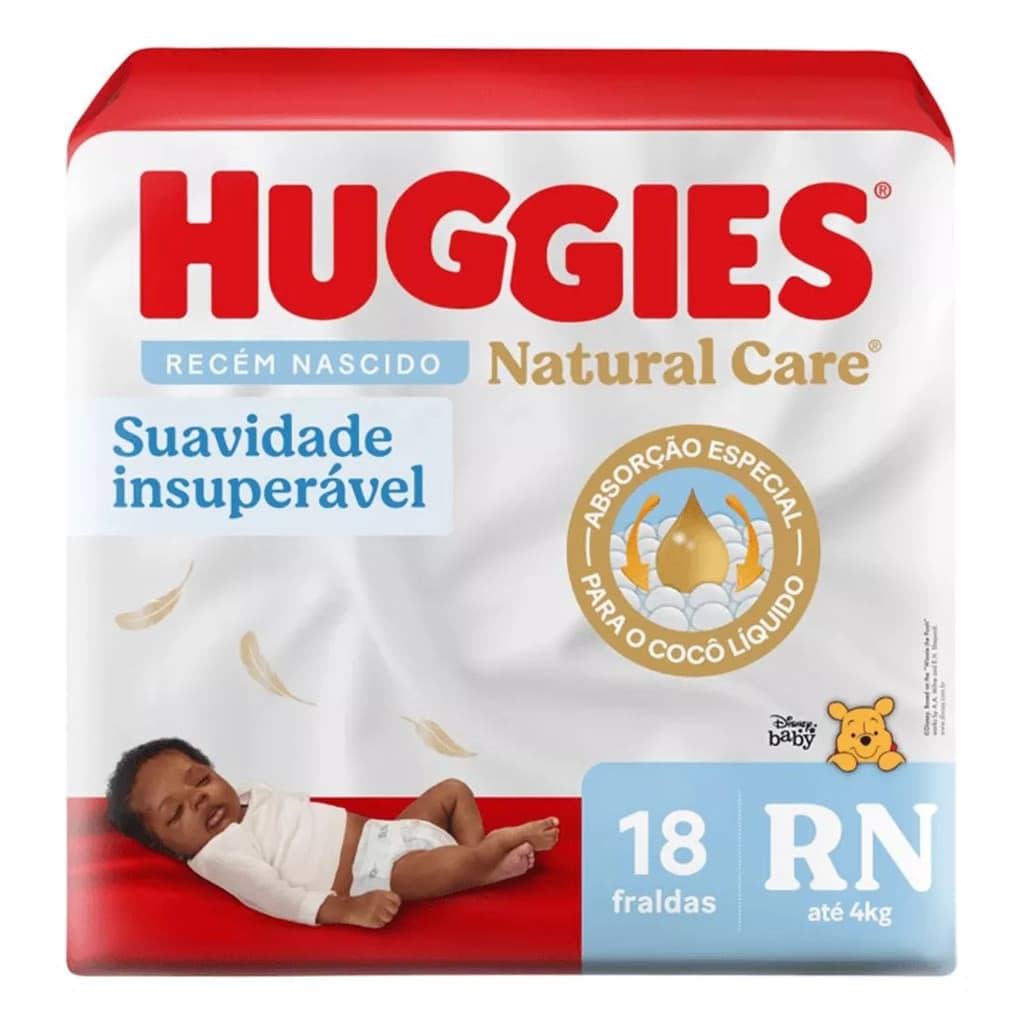 Fralda Huggies Natural Care Suavidade Insuperavel RN