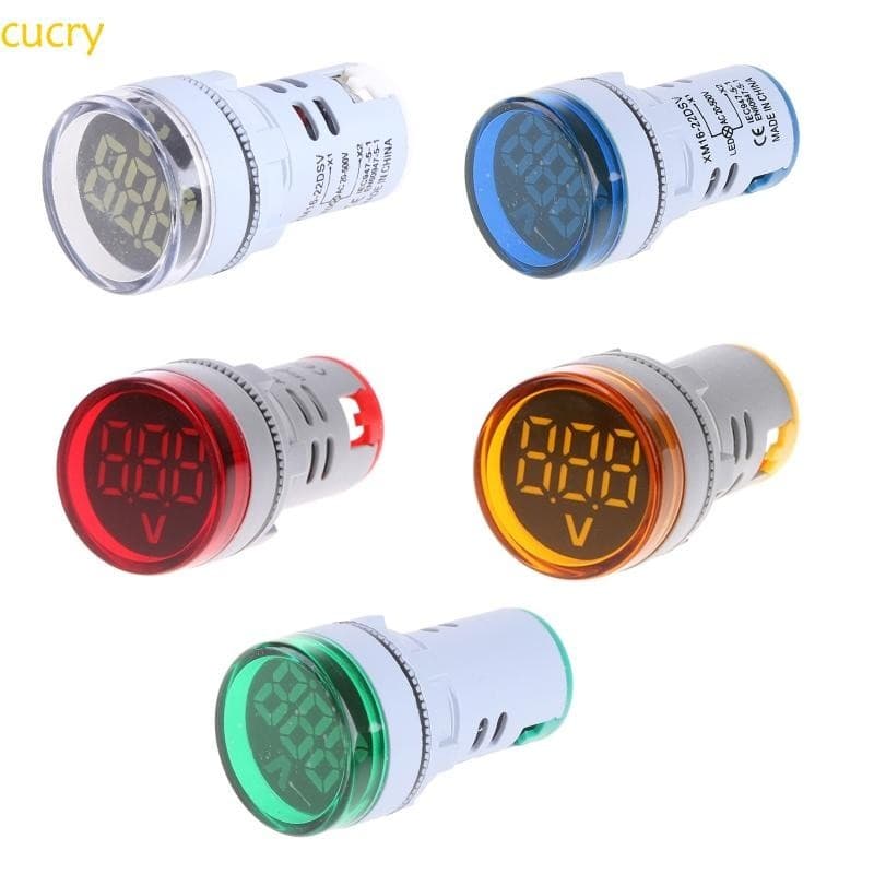 cucry LED Display Voltímetro Digital Tester Detector Tensão 22mm Painel Único Verde Vermelho