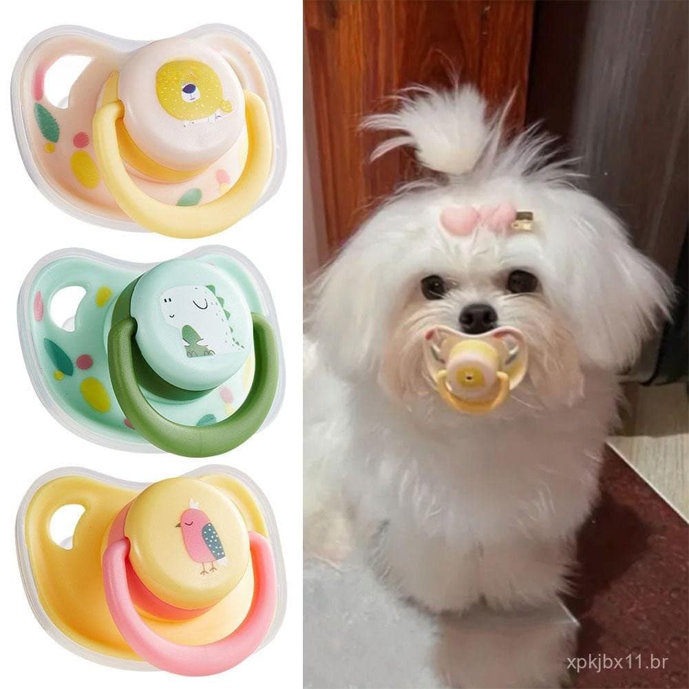 Chupeta prática chupeta Animal Silicone chupeta resistente à mordida cão moagem gato mordida brinquedo moedor RK