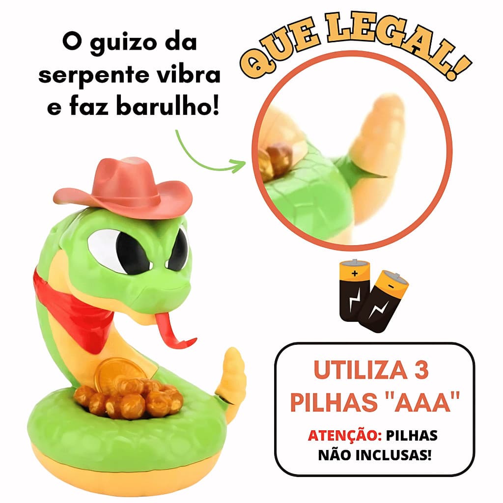 Jogo Tesouro da Serpente Brinquedo Crianças - Jogo para Família - Jogo interativo para amigos