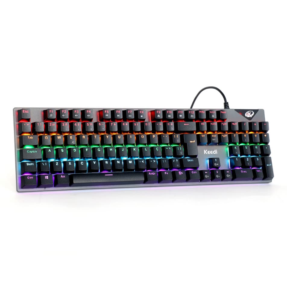 Teclado Gamer Mecanico Switch Azul RGB Keedi TEC803