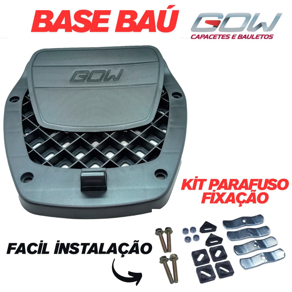 Base do Bau Bauleto Moto Gow G33 G40 30 33 40 47 Litros Para Xre 300 Da Cg Fazer Pra Twister