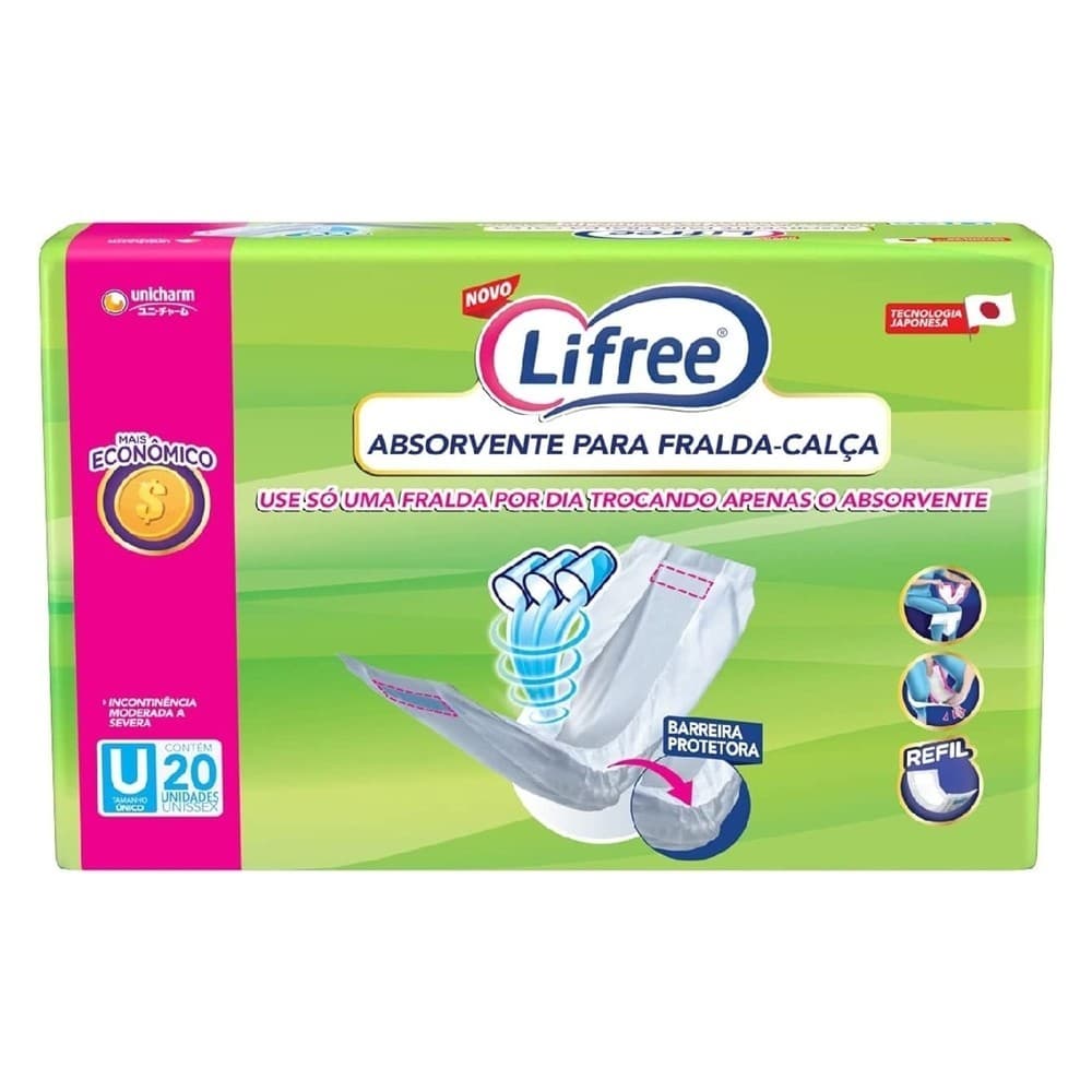 Refil para Fralda-Calca Geriatrica Lifree Tamanho Unico 20 Unidades