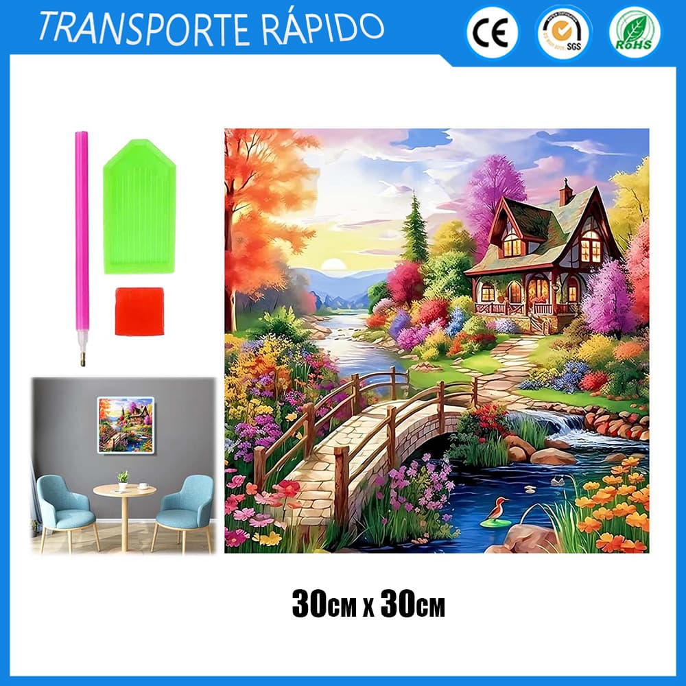 5D quadrado Diamante Pedra pintura 30x30cm decoração da parede da casa