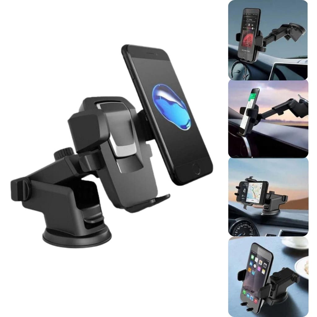 Suporte veicular universal para celular ventosa de silicone que gruda painel e vidro do carro