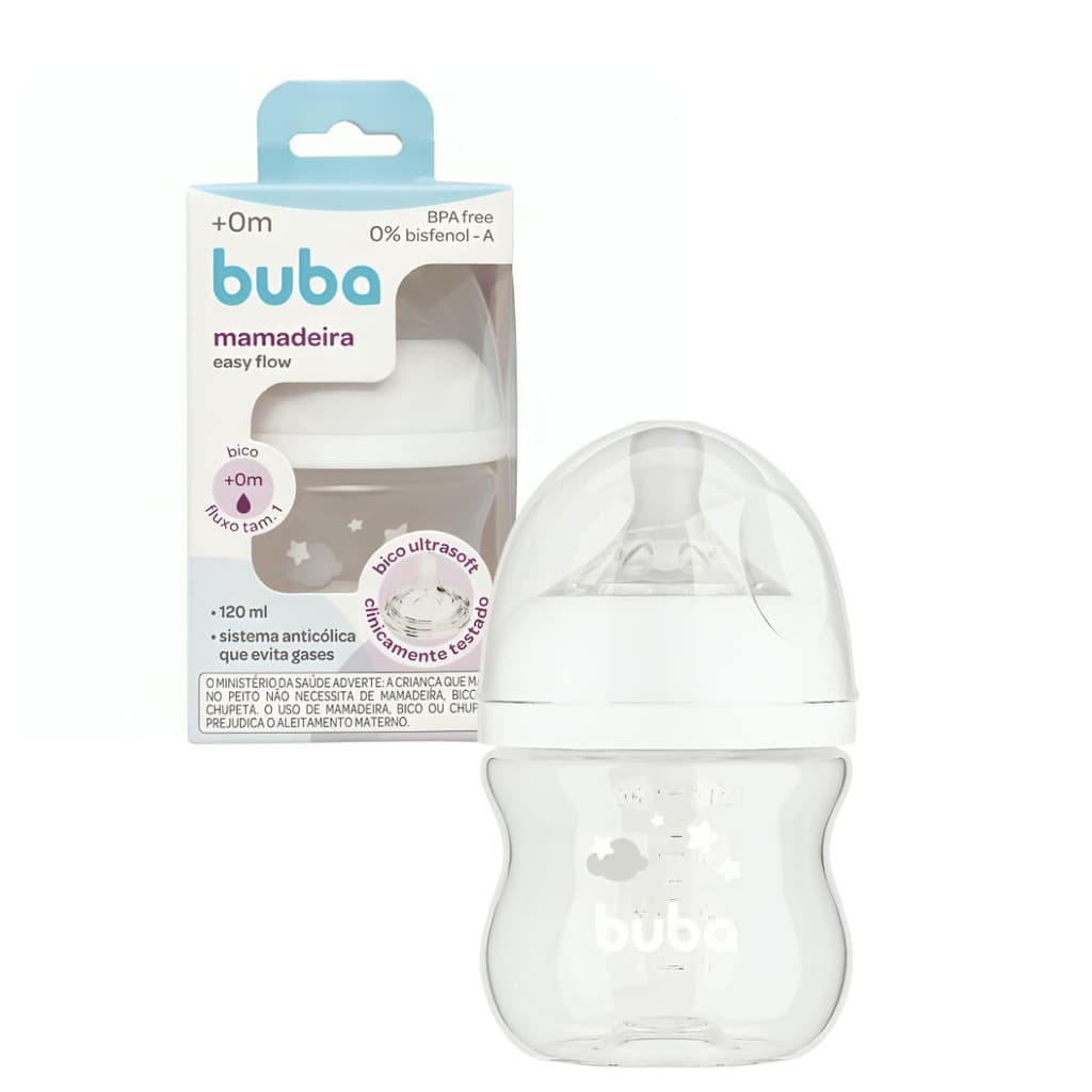 Mamadeira para Bebê Easy Flow Nuvem Branca 17261 - Buba