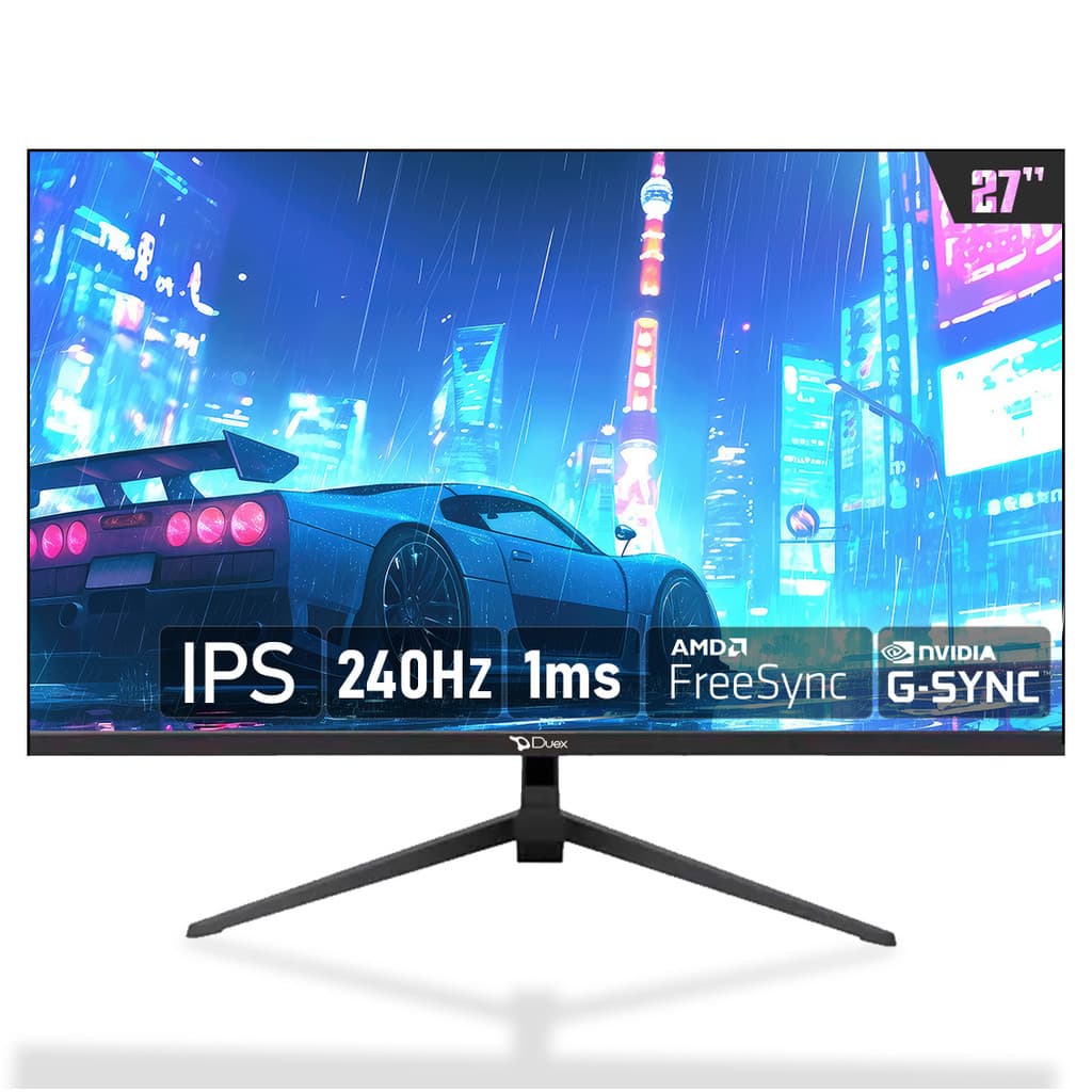 Monitor Gamer Duex, 27 Pol, IPS, FHD, 1ms, HDR, 240Hz, FreeSync, HDMI/ DP, Preto, DXMO27F240S