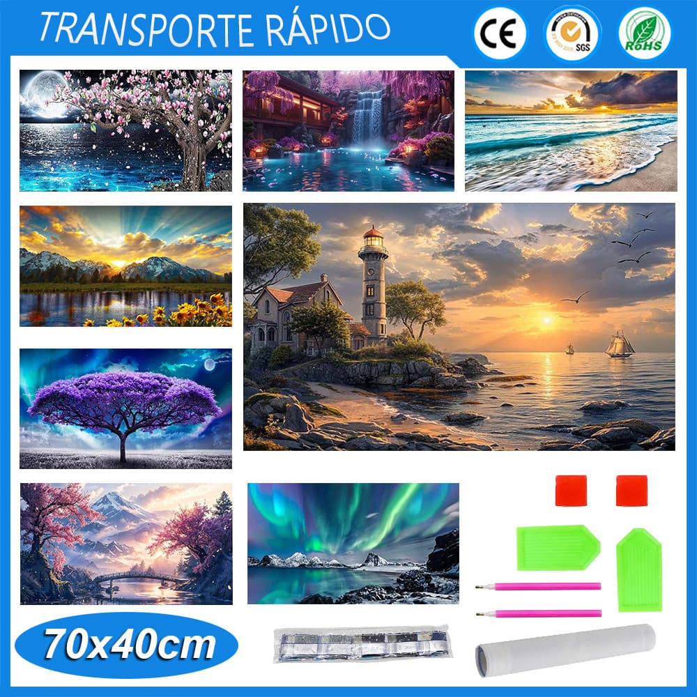 Kit de pintura diamante decoração para casa pintura 70x40cm 5D ponto pintura diamante