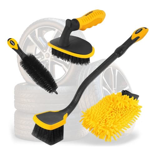 Combo kit Lava Carros Luva Microfibra Escova Roda E Caixa Carro 