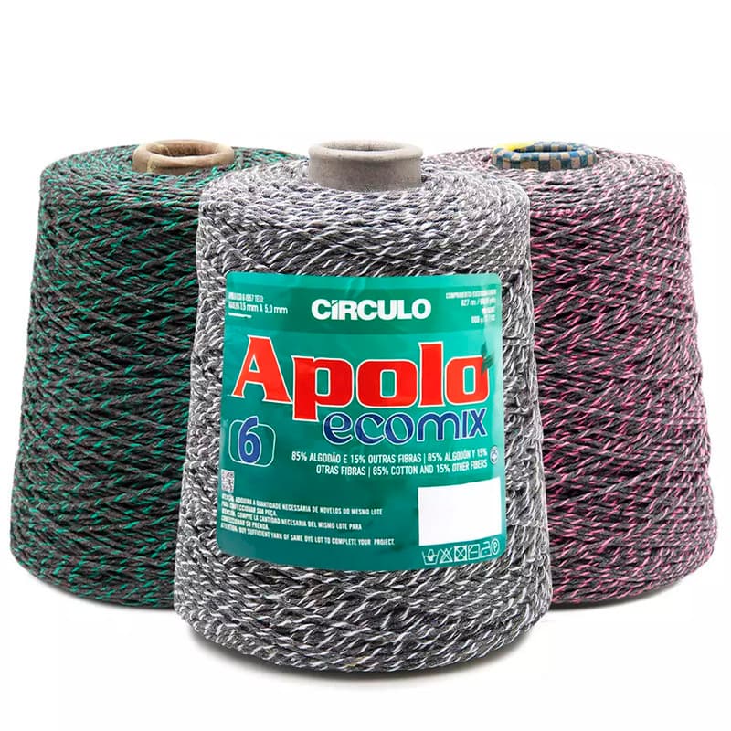 Barbante Apolo Ecomix Nº 6 c/ 600g para Crochê - Círculo