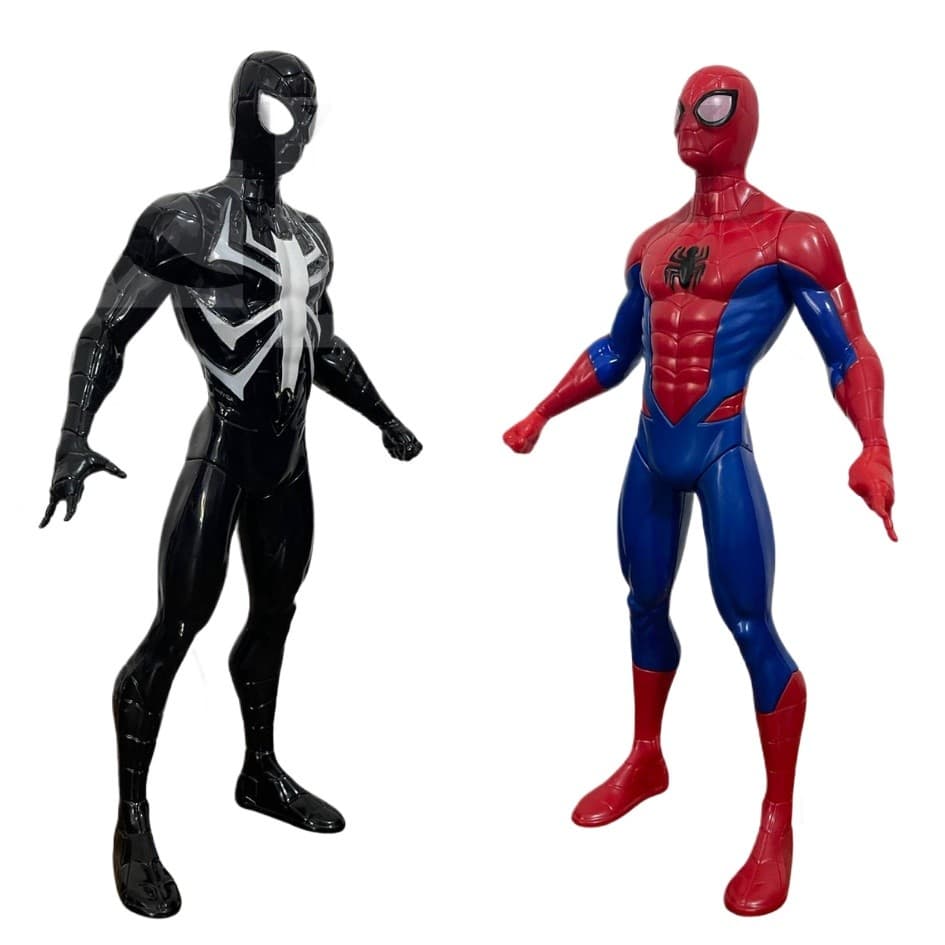 Kit Duo Boneco Articulado Marvel Homem Aranha + Homem Aranha Traje Preto