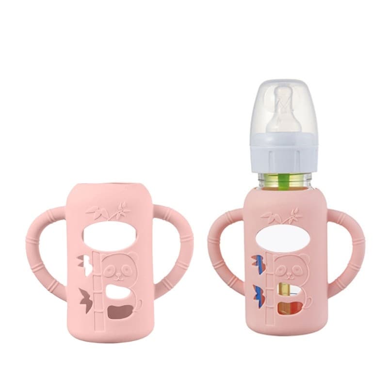 Hi * Garrafa Vidro Silicone Para Bebê , Suporte Seguro E , Capa Mamadeiras