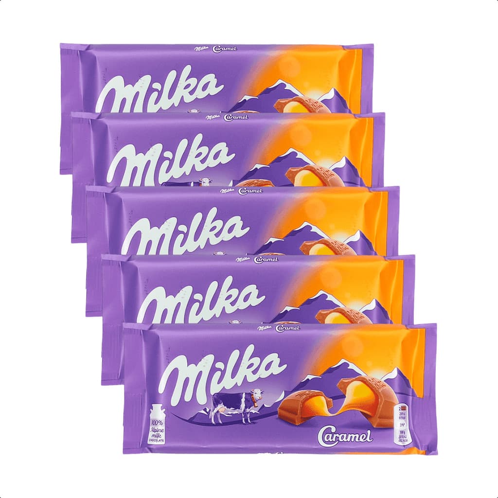 Kit 5 Chocolate Milka Caramelo 100g Importado