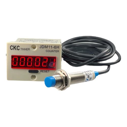 Contador Digital JDM11-6HS 6 Dígitos 110/220VAC com Sensor Indutivo NPN 3 fios Para Contagem Peças