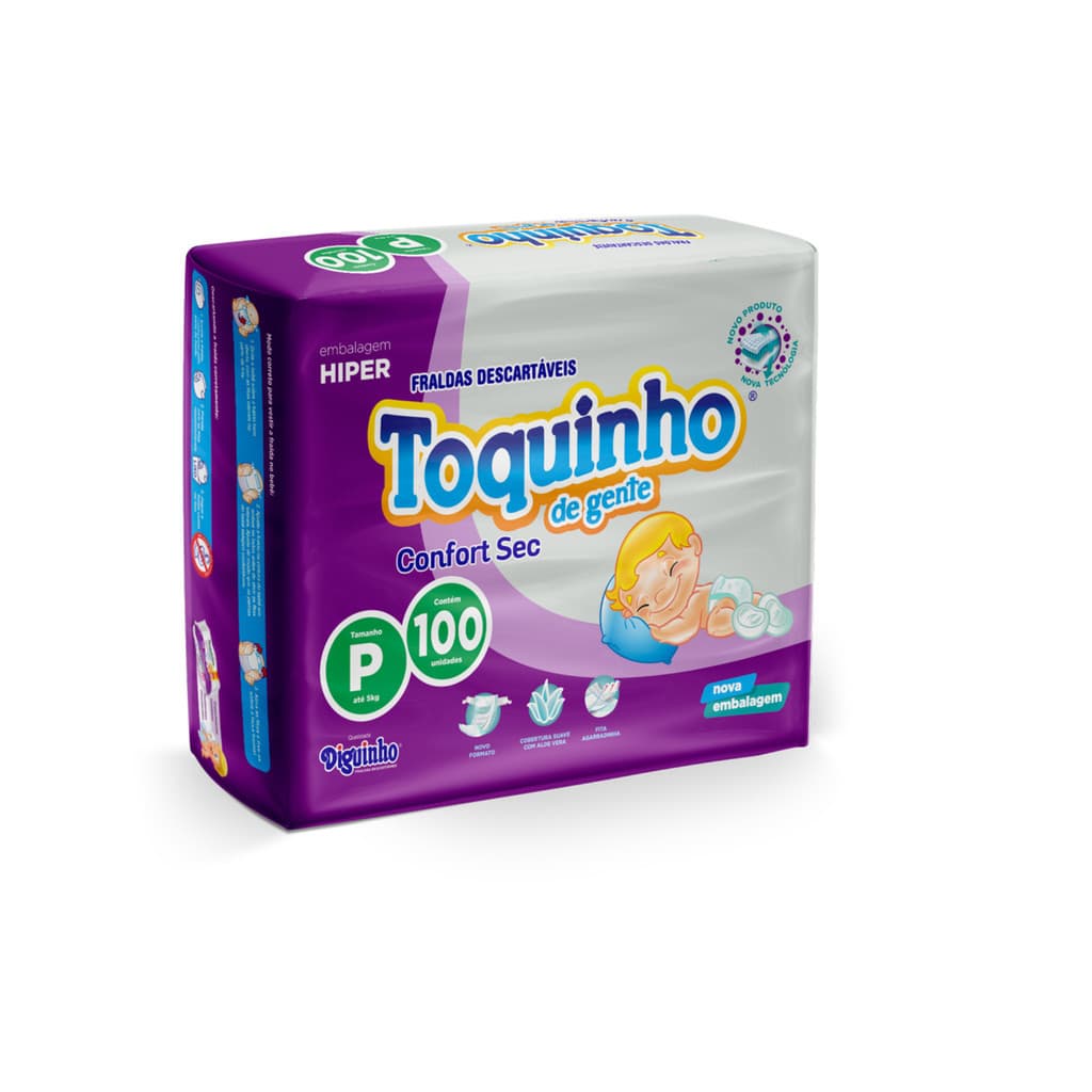 Fralda Infantil Descartavel Toquinho  Confort Hiper