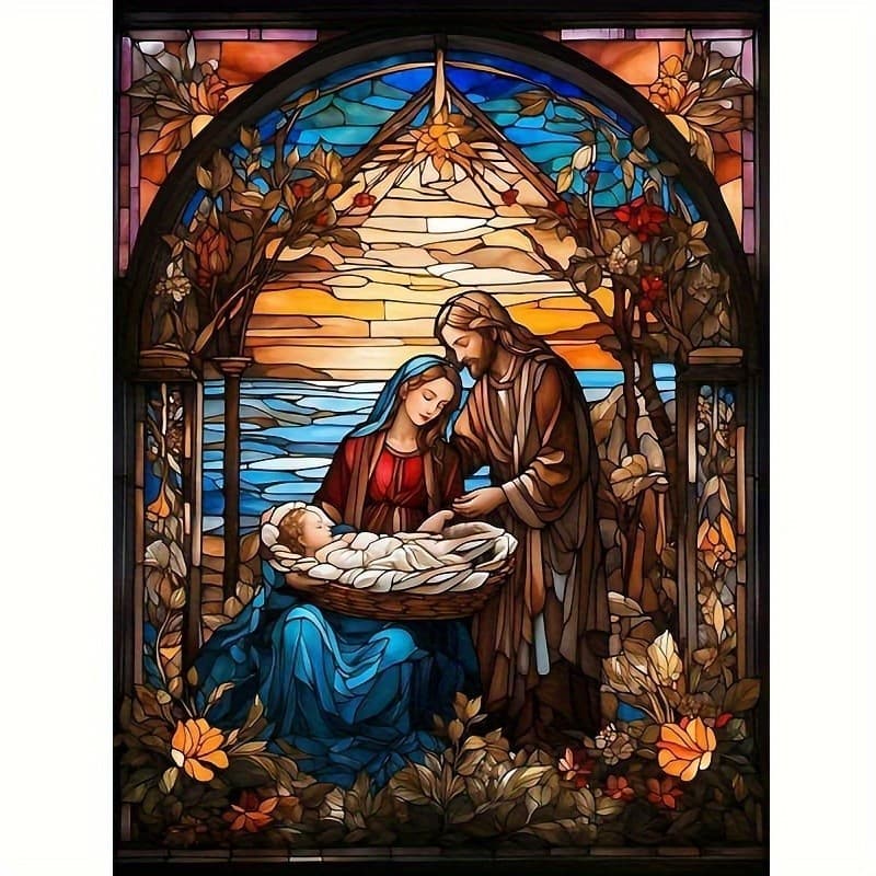 Um kit De Pintura Com Diamantes 5D Completos Feitos À Mão Para Figuras Religiosas , Presente De Decoração De Parede Doméstica , Arte Em Mosaico , Adesivos Digitais Casuais E Relaxantes , Adequados
