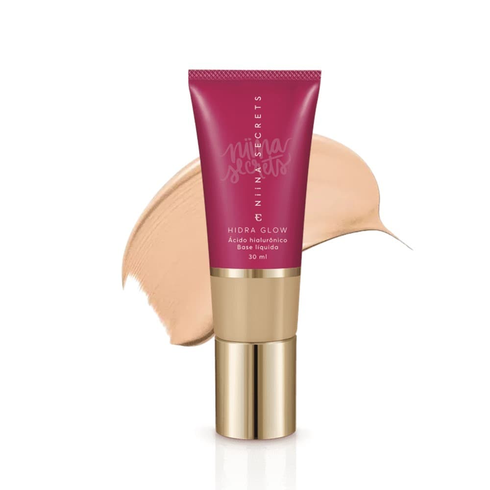 Base Líquida  Cor 25 Eudora Niina Secrets Hidra Glow Média Cobertura 30ml