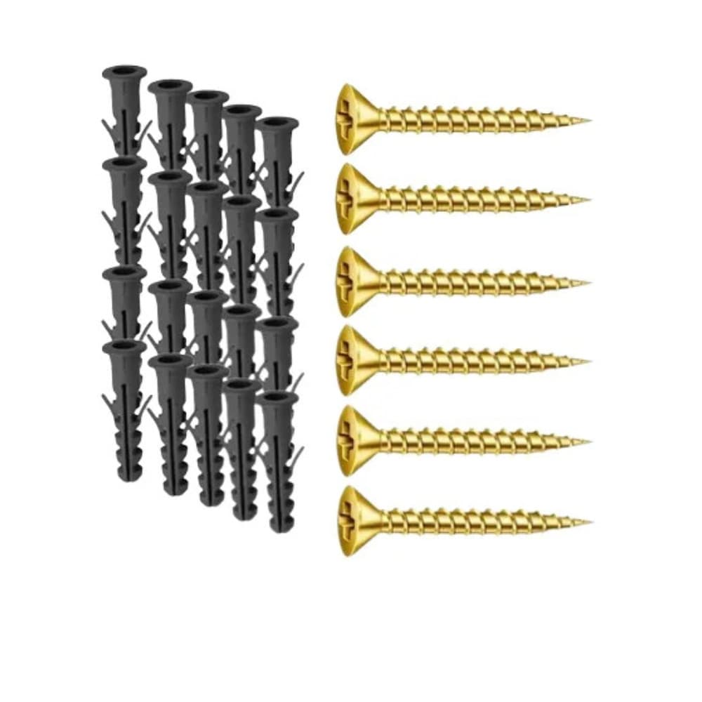 Kit Completo Parafusos Chipboard Cabeça Chata com Buchas de Fixação – Ideal para Paredes e Concreto.