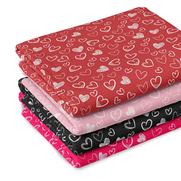 Tecido Tricoline Estampado 0,50X1,50 Corações Costura Criativa Artesanato Patchwork Pano Bolsa DIY