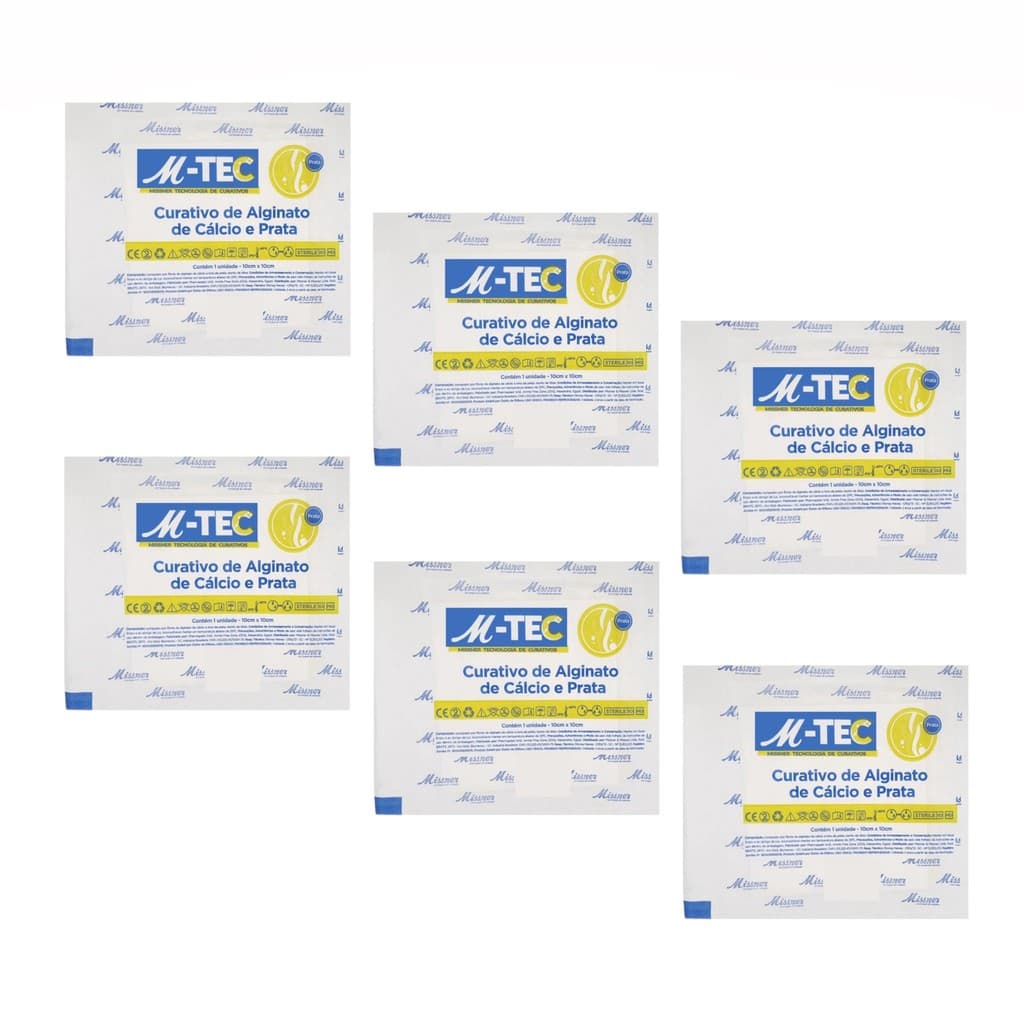 Kit 6 Curativo De Alginato De Cálcio E Prata - Missner