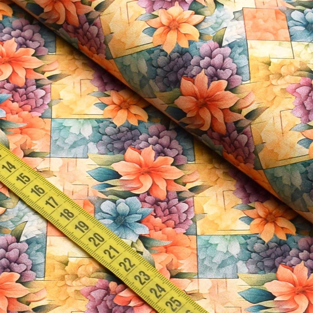 Tecido Estampado Para Patchwork - Vitral 2 (0,50x1,50)