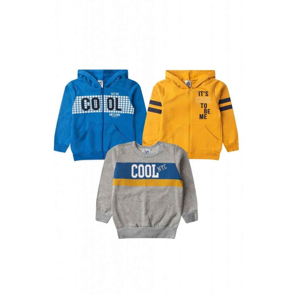 Kit Sortido 3 Casaco - Jaqueta Infantil Masculino Avulso