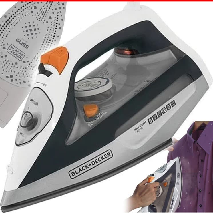 Ferro De Passar Roupa Black Decker A Vapor 2000w ou 1200w FX3100 com ANTI GOTEJAMENTO autolimpante