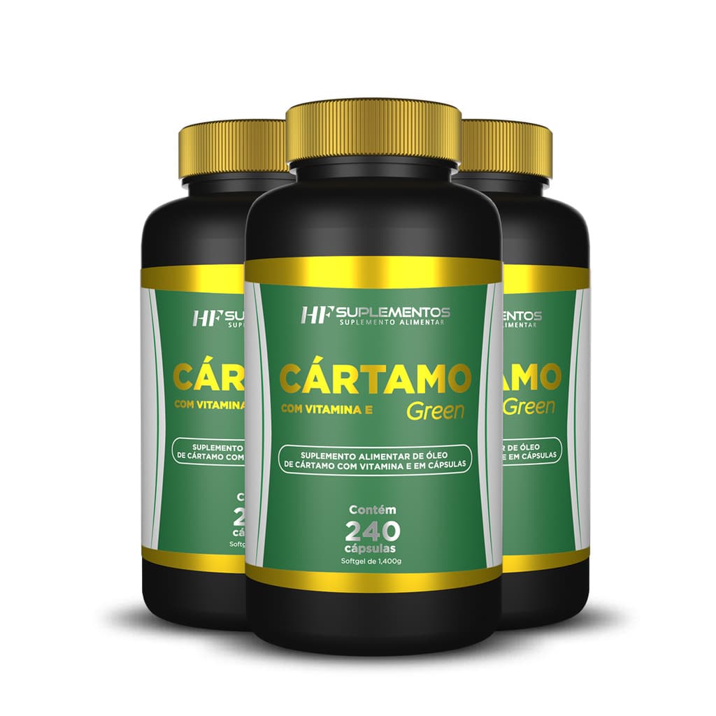 3X CÁRTAMO COM VITAMINA E 240 CÁPSULAS HF SUPLEMENTOS