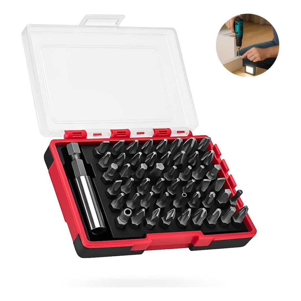 Kit Jogo de Bits Ponteiras Magnéticas 61 Peças 25mm CRV Parafusadeira Furadeira Profissional