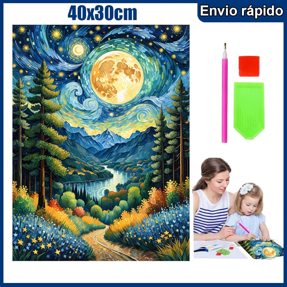 40x30cm Lago na floresta Pintura Diamante 5D Pintura de Diamante Kits De Pintura Diamante Para Adultos Quadrado