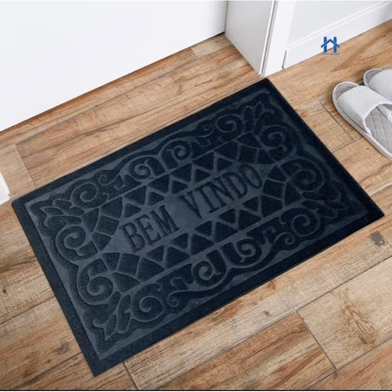 Tapete Capacho Bem-Vindo Antiderrapante para Porta de Entrada Casa Sala Cozinha e Banheiro