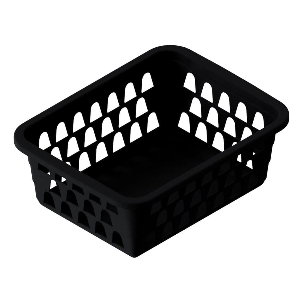 Kit 50 Cesto Organizador Multiuso Lavanderia Banheiro Preto 16x12x6cm