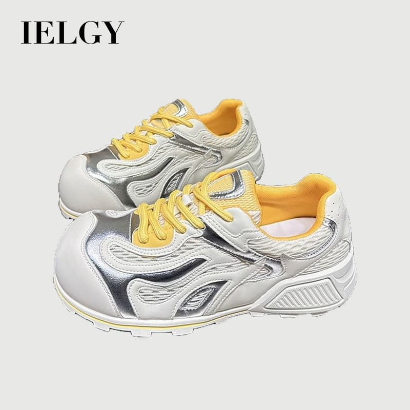IELGY Collegiate Sapatos Femininos Confortáveis E Versáteis De Malha Casual Plana Plataforma