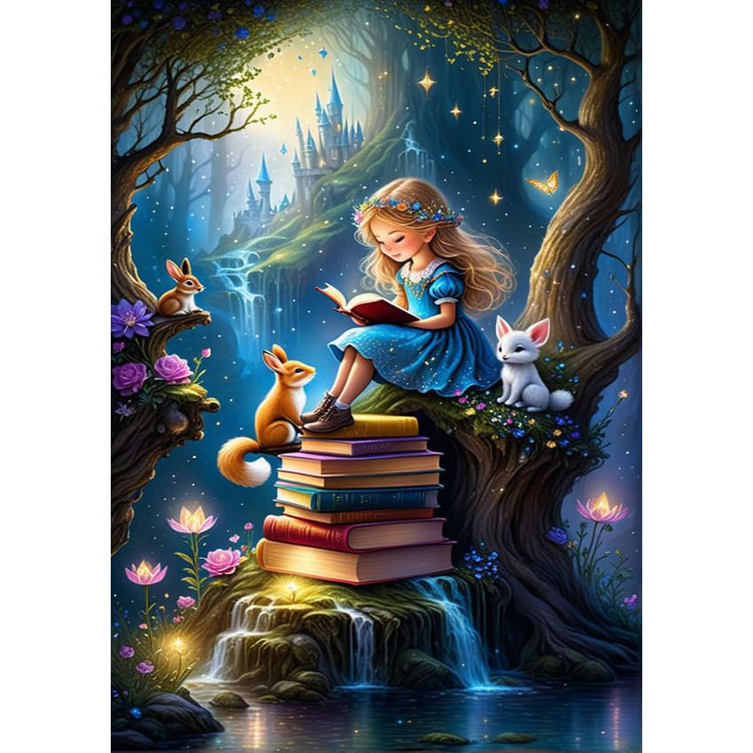 Pintura De Diamante DIY 5D , Bordado , Anjo Dormindo/De Leitura , De Cristal Acrílico , Arte De A Óleo , Artesanato Em Mosaico , Produção De Lazer E Relaxamento , Decoração De Parede