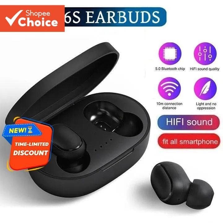 A6S Fones De Ouvido TWS Sem Fio Bluetooth Fone Com Cancelamento De Ruído Esportes Jogos Escritório Microfone