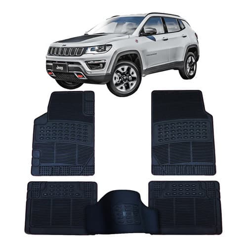 Tapete Automotivo Jeep Compass Em Pvc Ecológico Grosso com Borda + Tapete do Túnel Traseiro