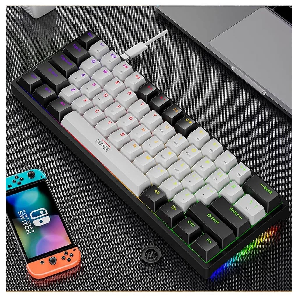 k620 mini teclado mecânico do jogo 61 teclas RGB hotswap Tipo-C teclado com fio do jogo PBT teclados 60% teclados