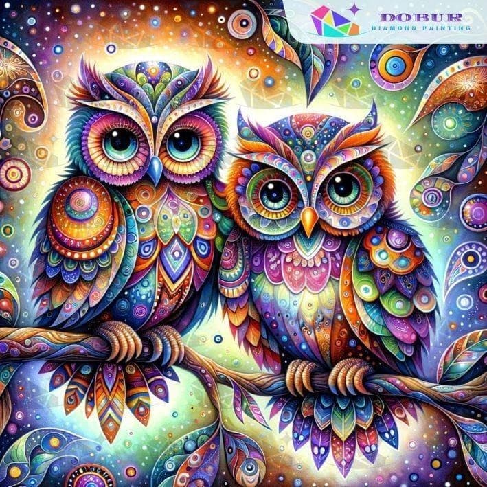 DOBUR 5D Conjunto De Pintura Com Diamante Coruja Redonda/Quadrada 5D Faça-Você-Mesmo Artesanato Em Tela De Para Decoraçã