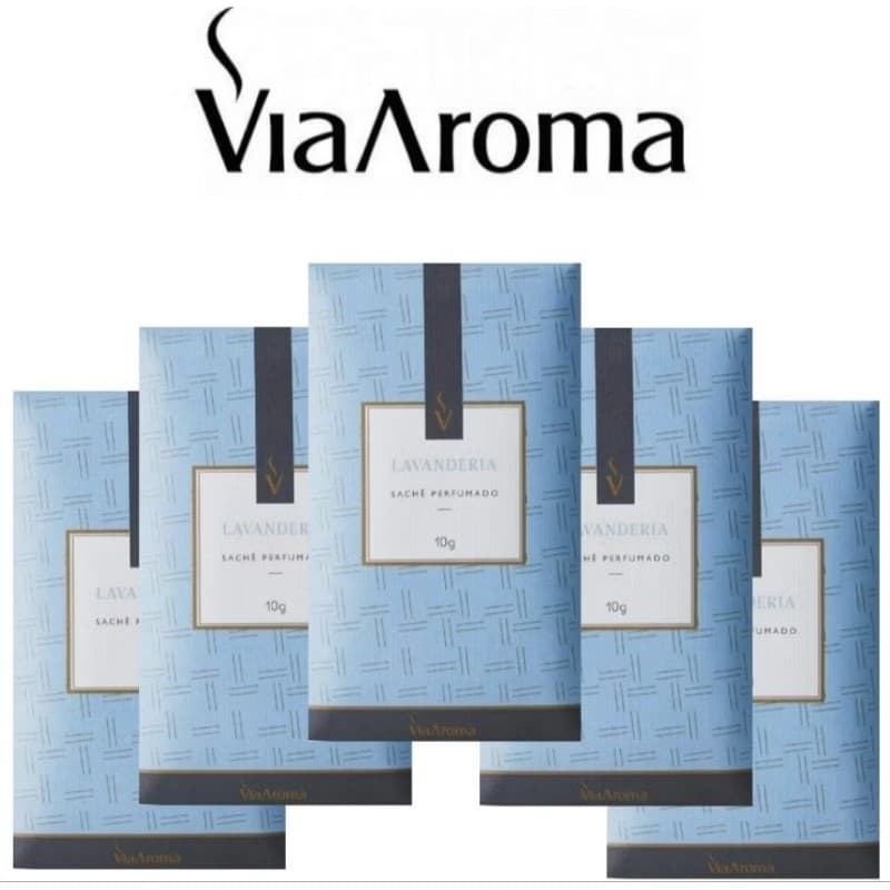 Kit 05 Sachês Perfumado Via Aroma Para Automóveis  Roupeiros Gavetas Closet