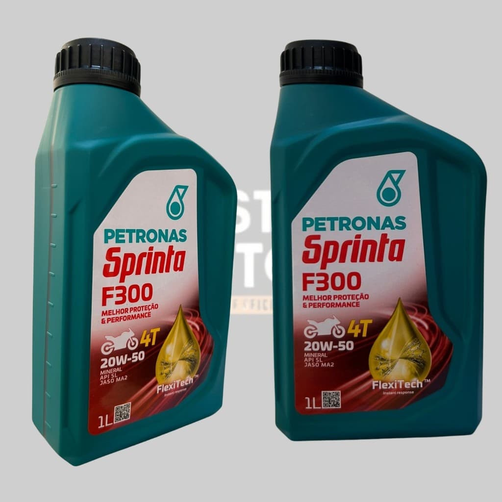 Óleo Petronas Sprinta F300 20W-50 1L – Proteção e Performance para Motos 4T indicado motos Honda até 2008 lander fazer