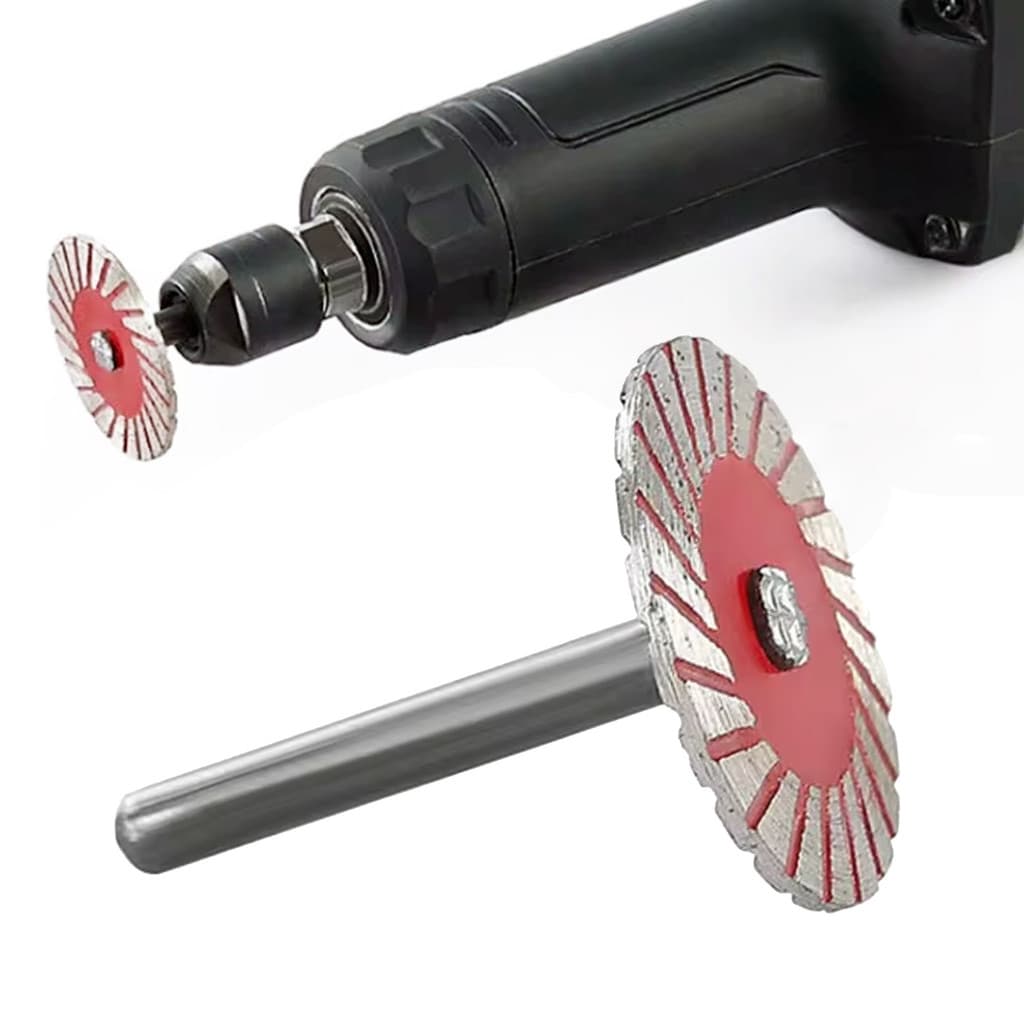 Disco de Corte Diamantado Turbo 40mm com Haste de 6mm para Furadeira Parafusadeira Retificadeira