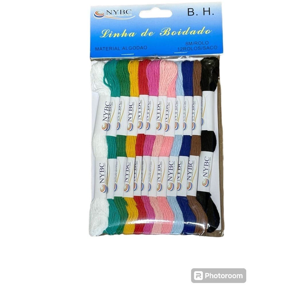 kit Linhas Meadas Para Bordar 12 Unidades 8mts 100% algodão Ponto Cruz
